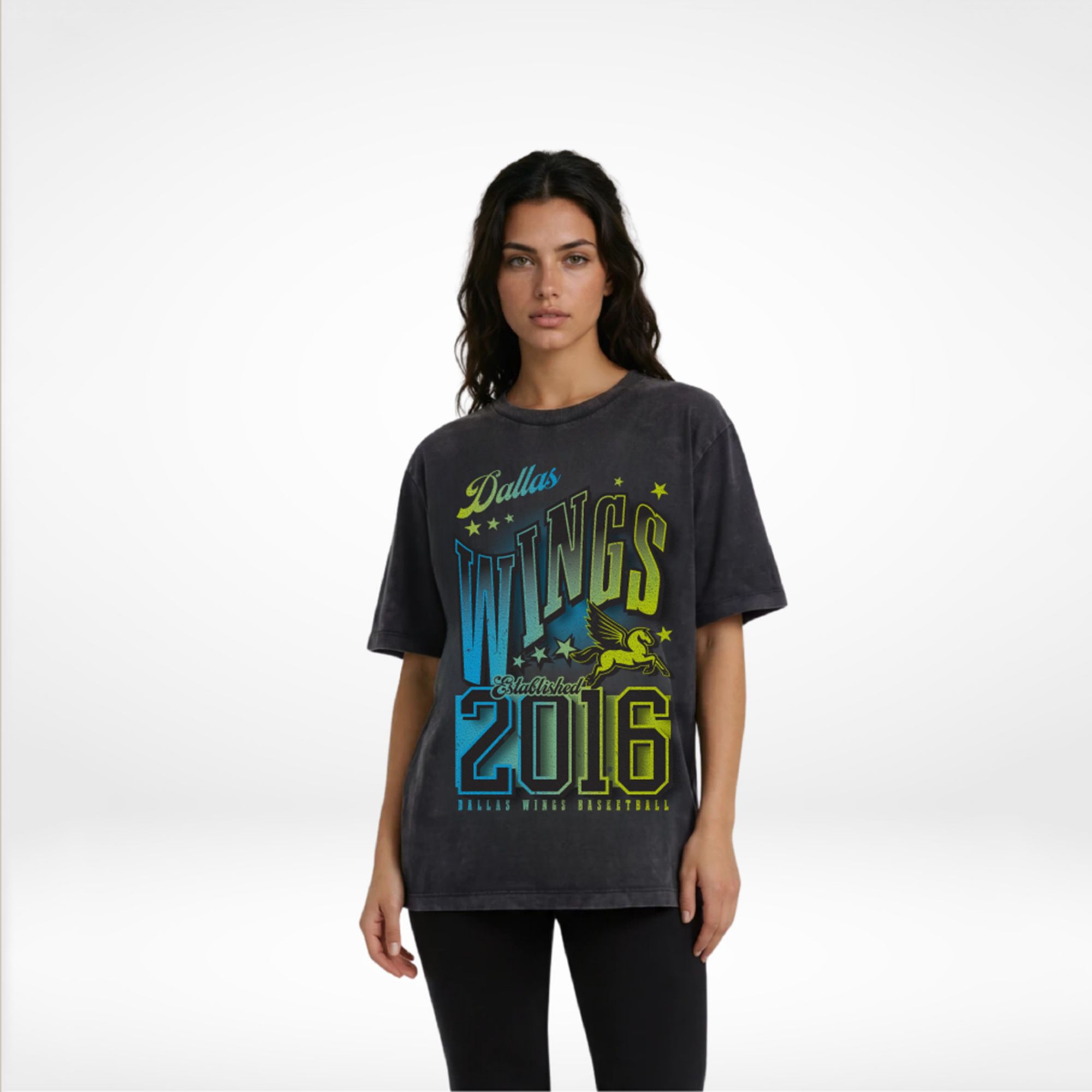 The Wild Collective Adult Dallas Wings Black Established Band Graphic T-Shirt