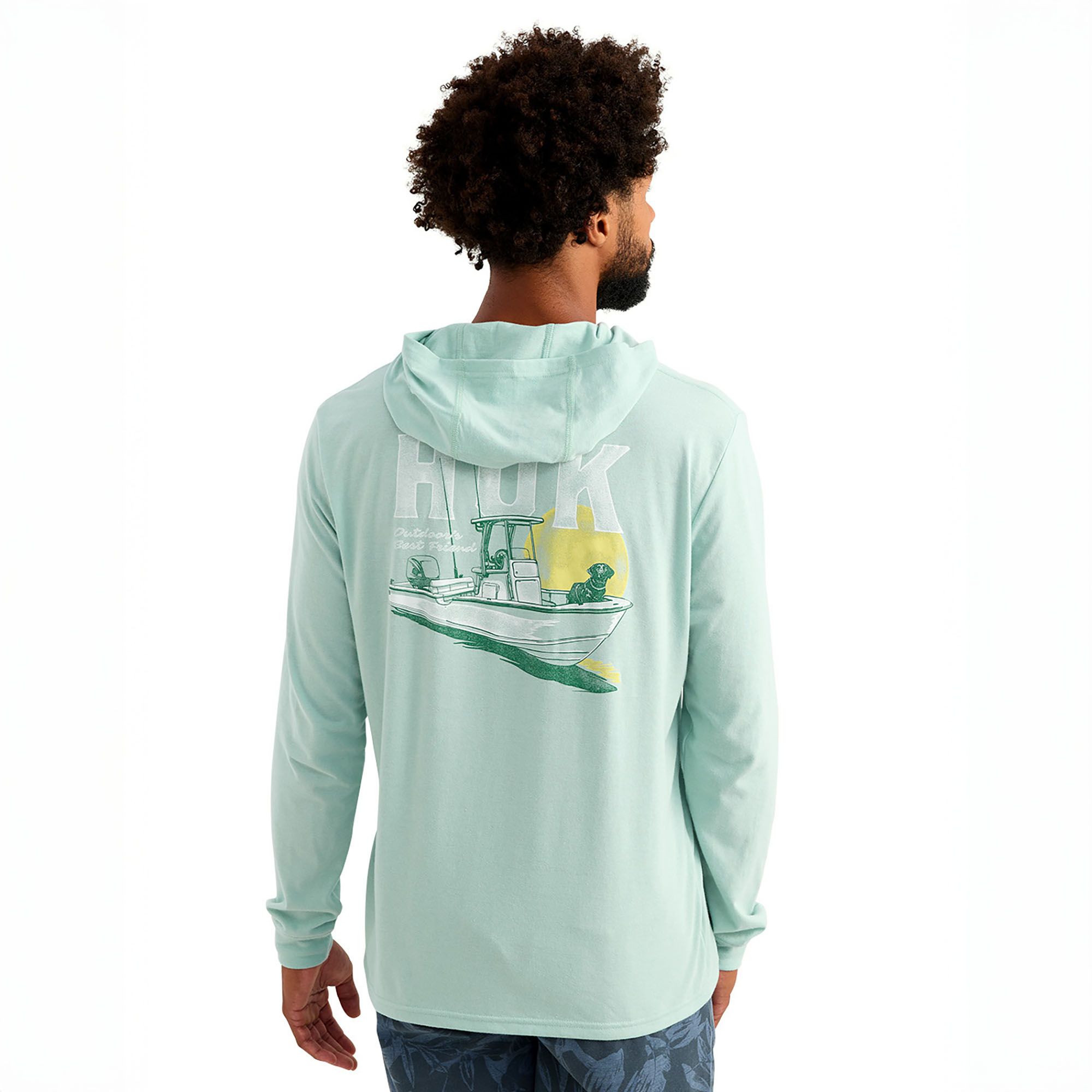 HUK Men's Boat Lab Hoodie T-Shirt
