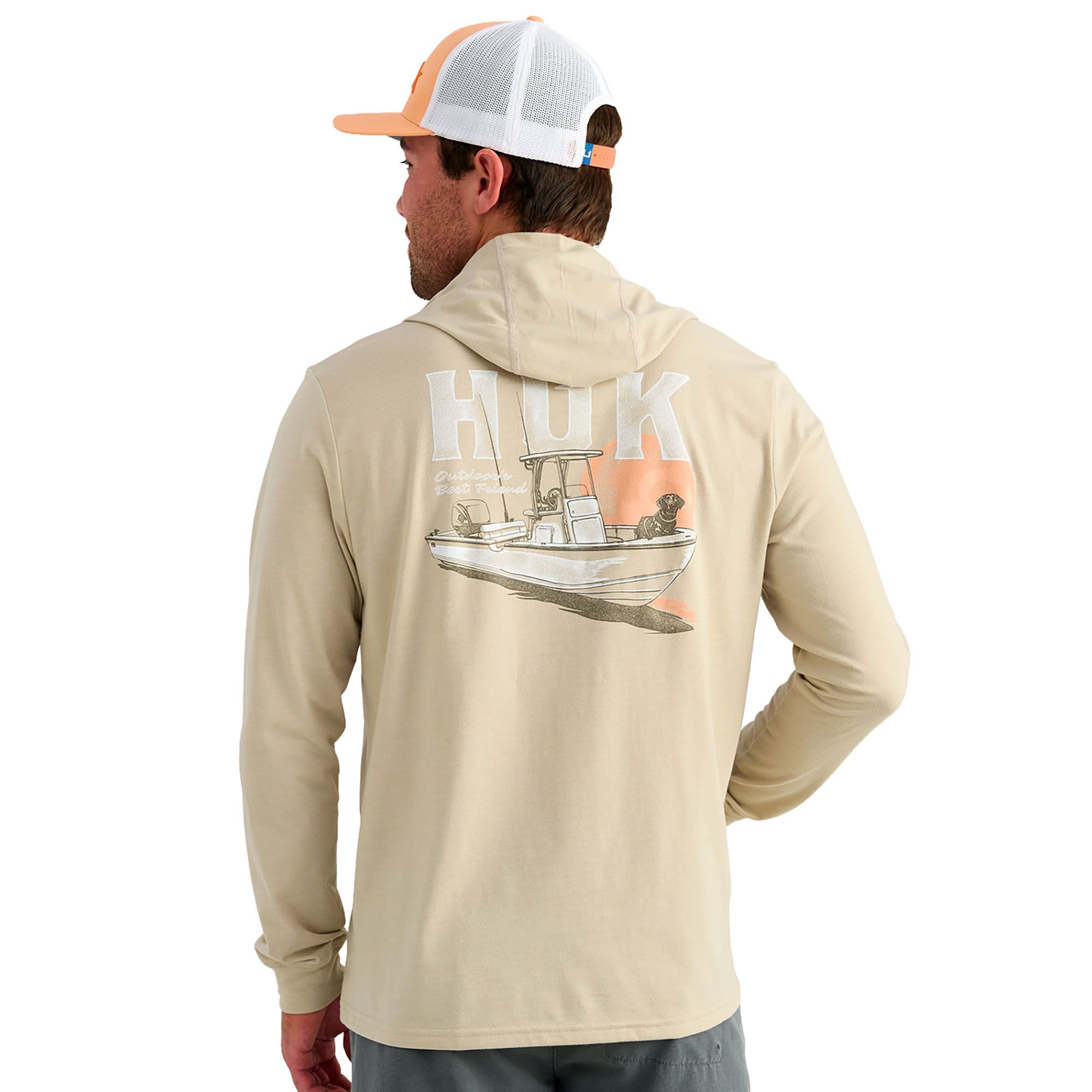 HUK Men's Boat Lab Hoodie T-Shirt
