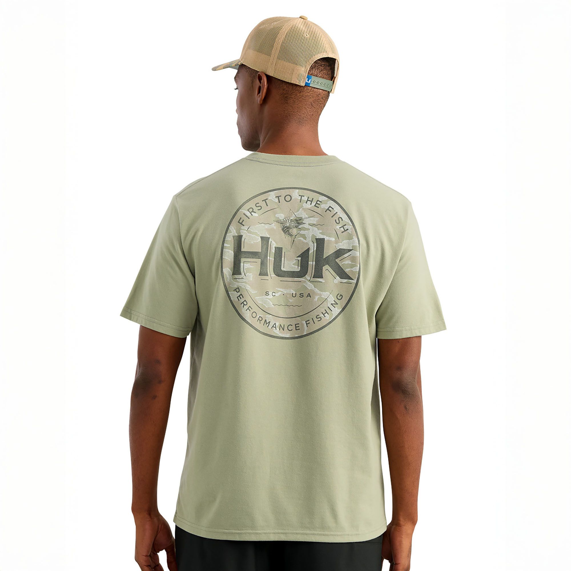 HUK Men's Circle Short Sleeve Pocket T-Shirt