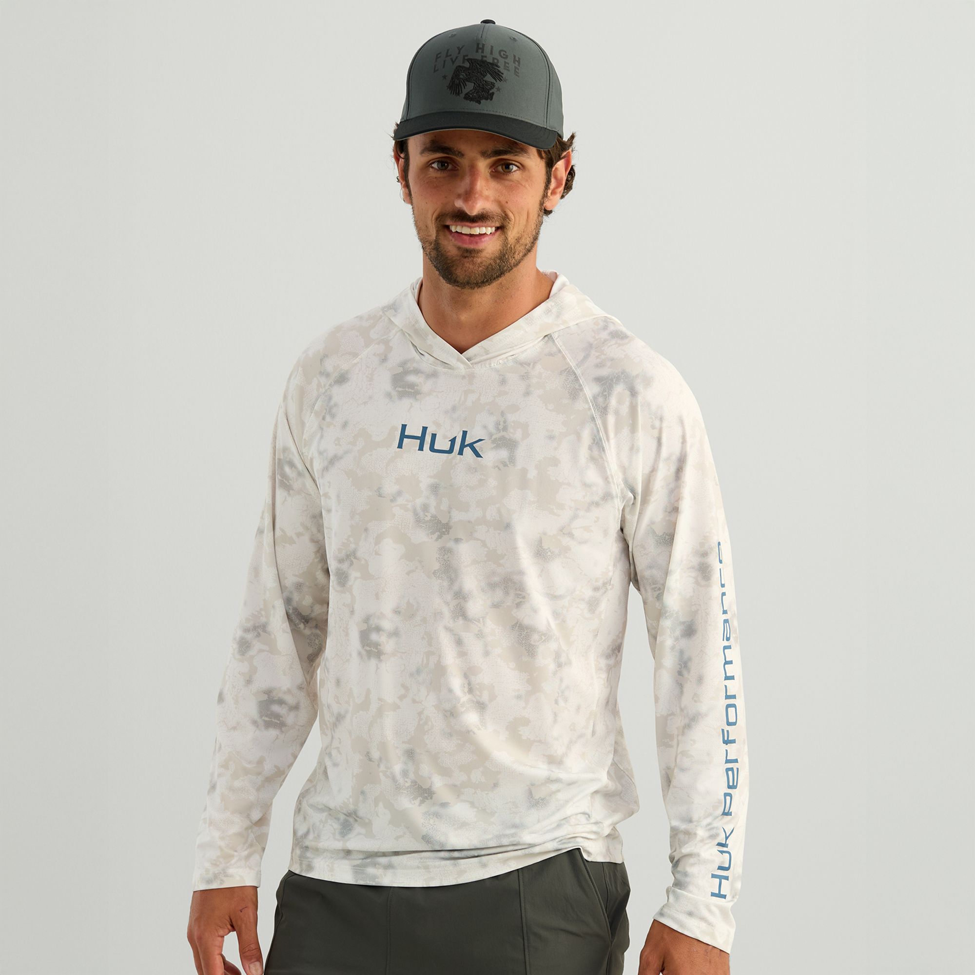 HUK Men's Airweight KC Print Hoodie