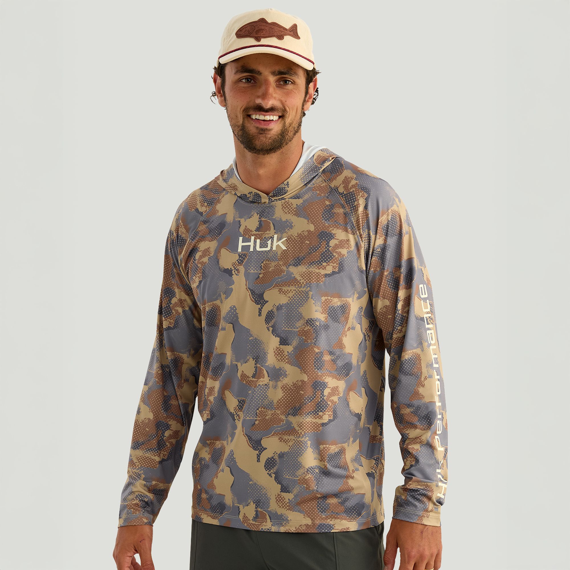 HUK Men's Airweight KC Print Hoodie
