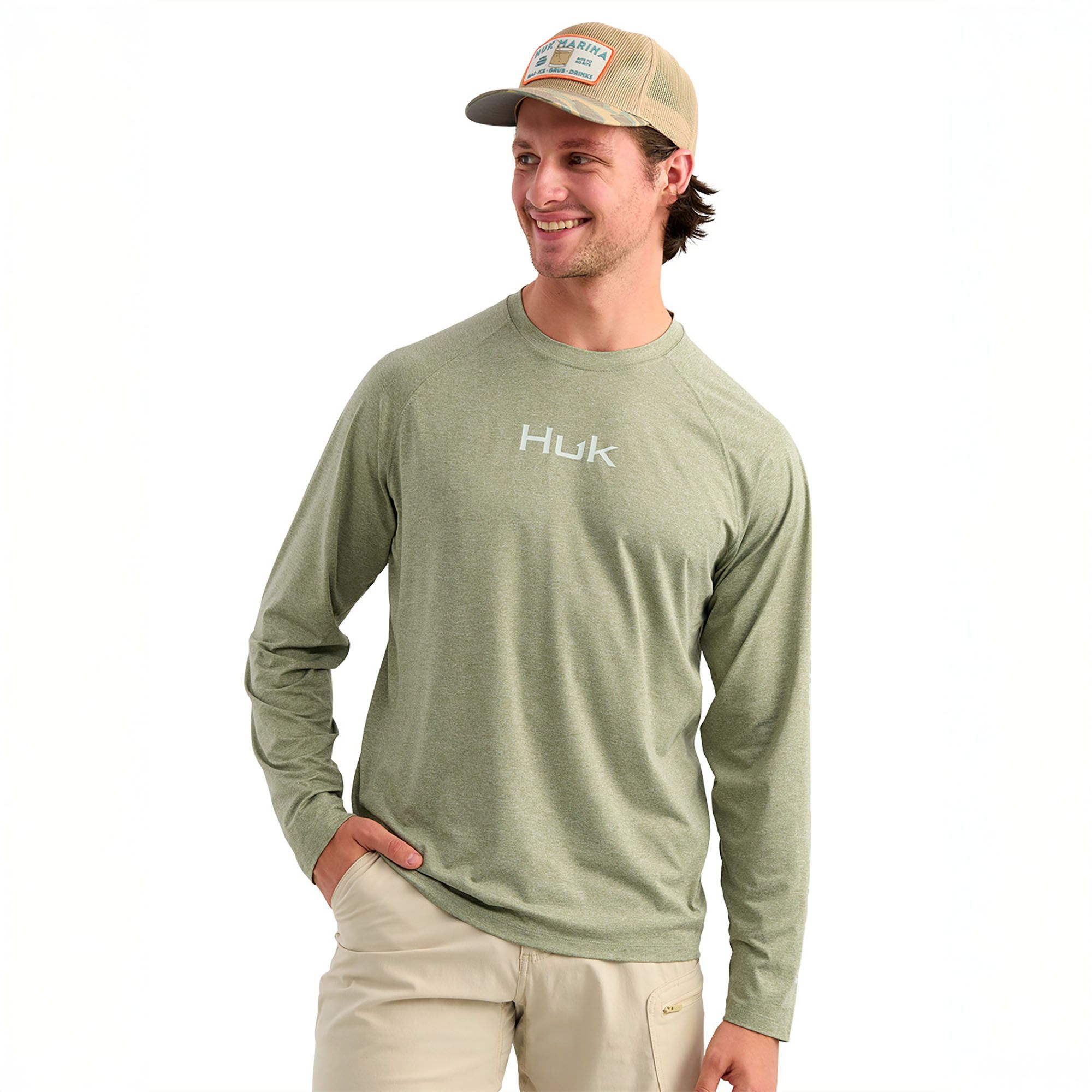 HUK Men's Airweight Long Sleeve Crew