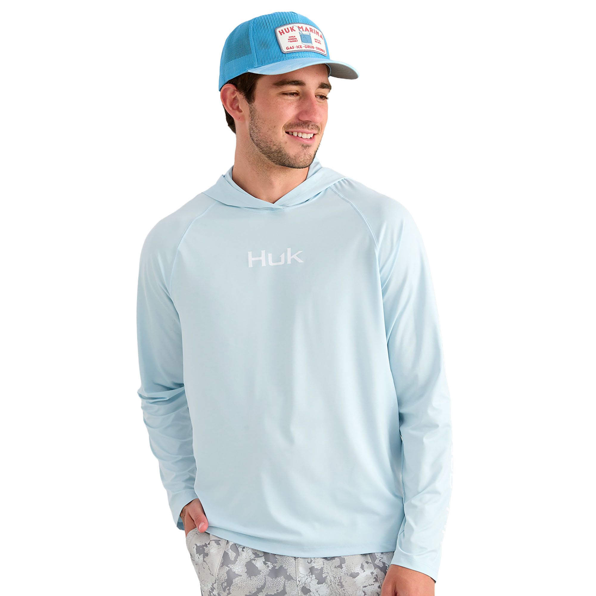 HUK Men's Airweight Long Sleeve Hoodie