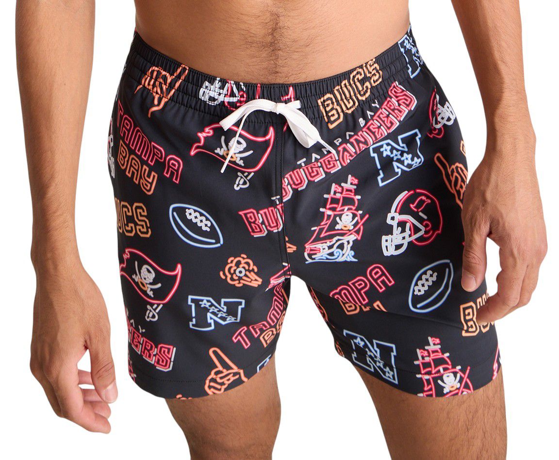 Chubbies Adult Tampa Bay Buccaneers Neon Medium Red 5.5" Lined Swim Trunks