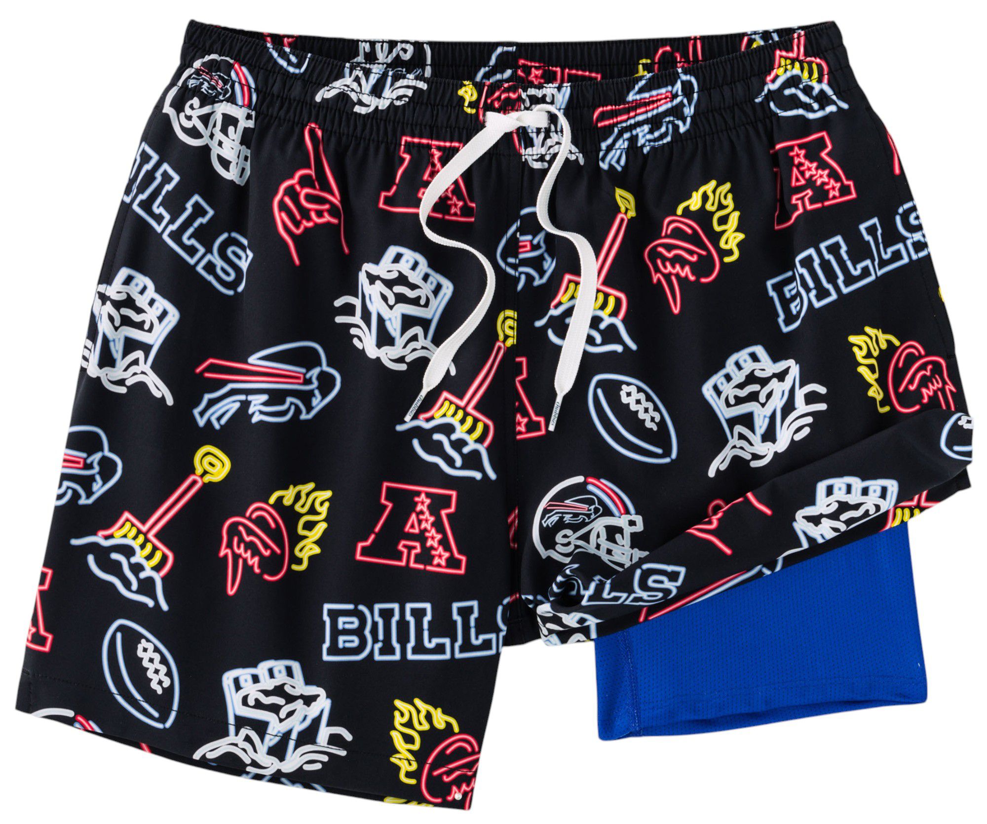 Chubbies Adult Buffalo Bills Neon Blue 5.5" Lined Swim Trunks