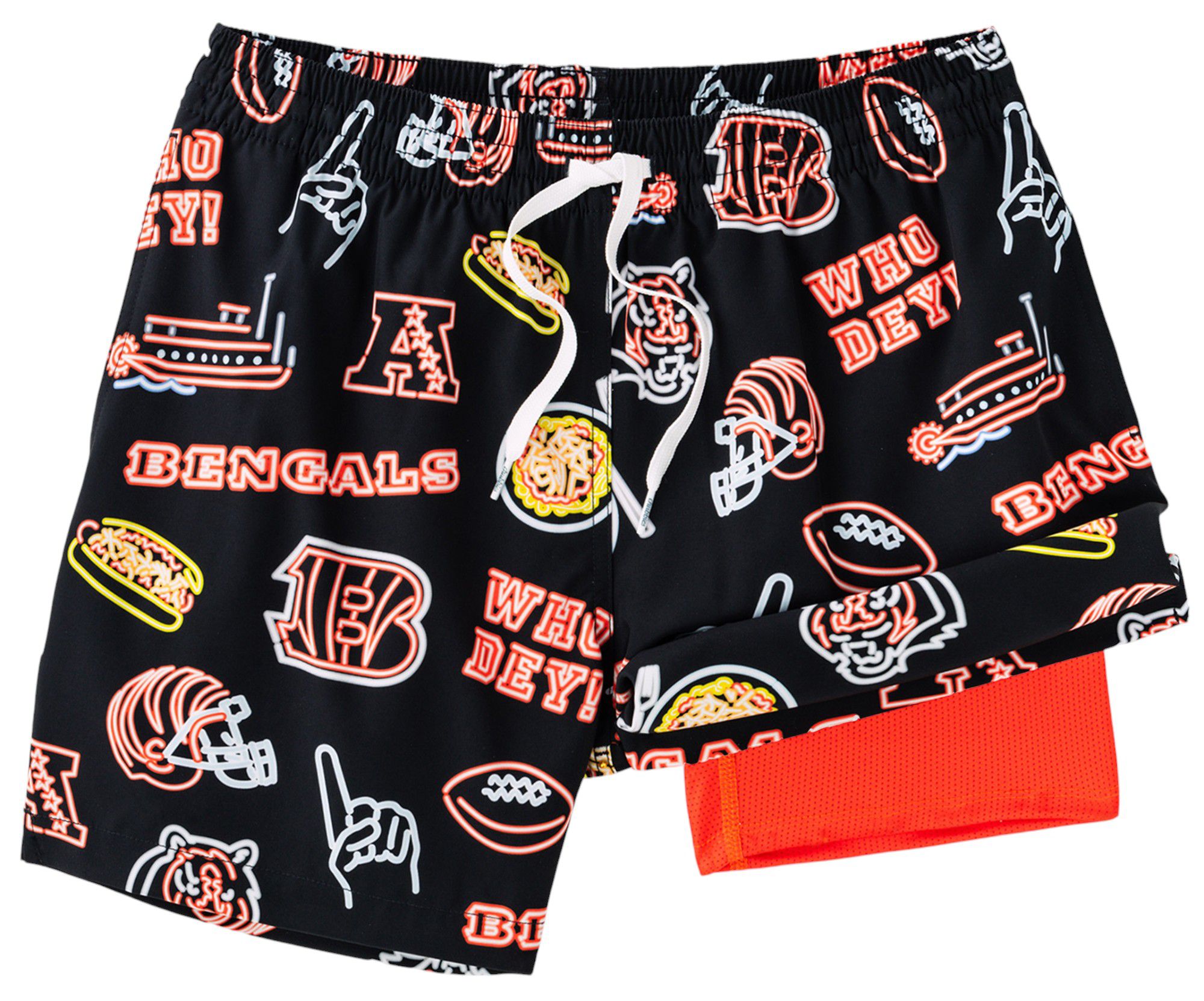 Chubbies Adult Cincinnati Bengals Neon Medium Orange 5.5" Lined Swim Trunks