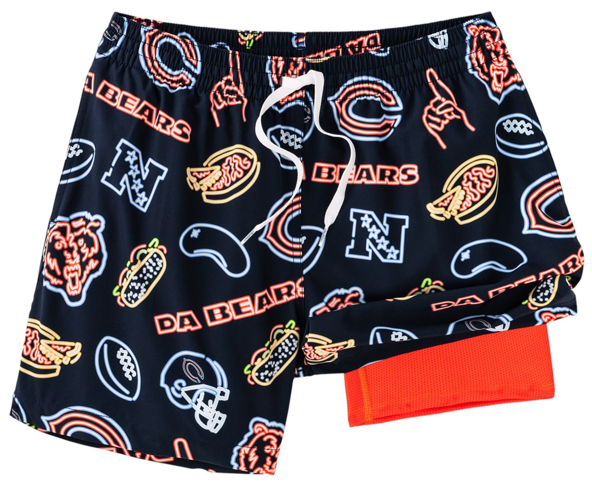 Chubbies Adult Chicago Bears Neon Navy 5.5" Lined Swim Trunks