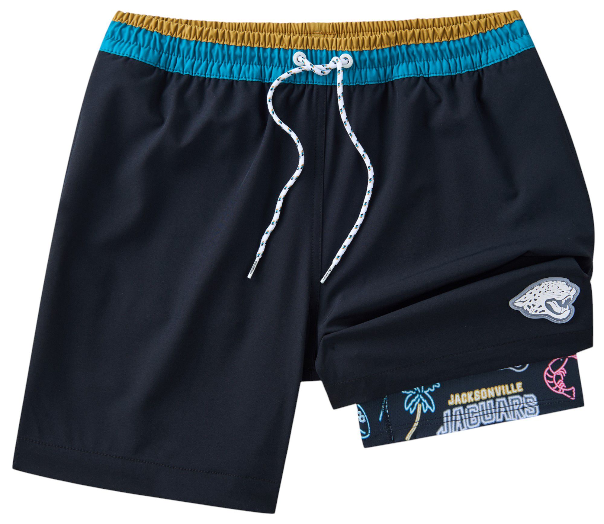 Chubbies Adult Jacksonville Jaguars Classic Black 5.5" Lined Swim Trunks