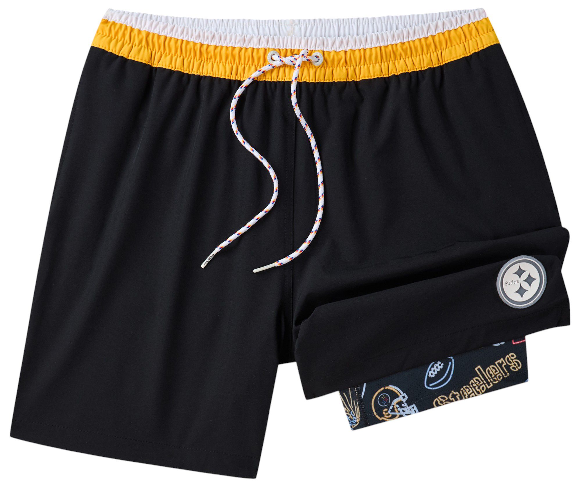 Chubbies Adult Pittsburgh Steelers Classic Black 5.5" Lined Swim Trunks