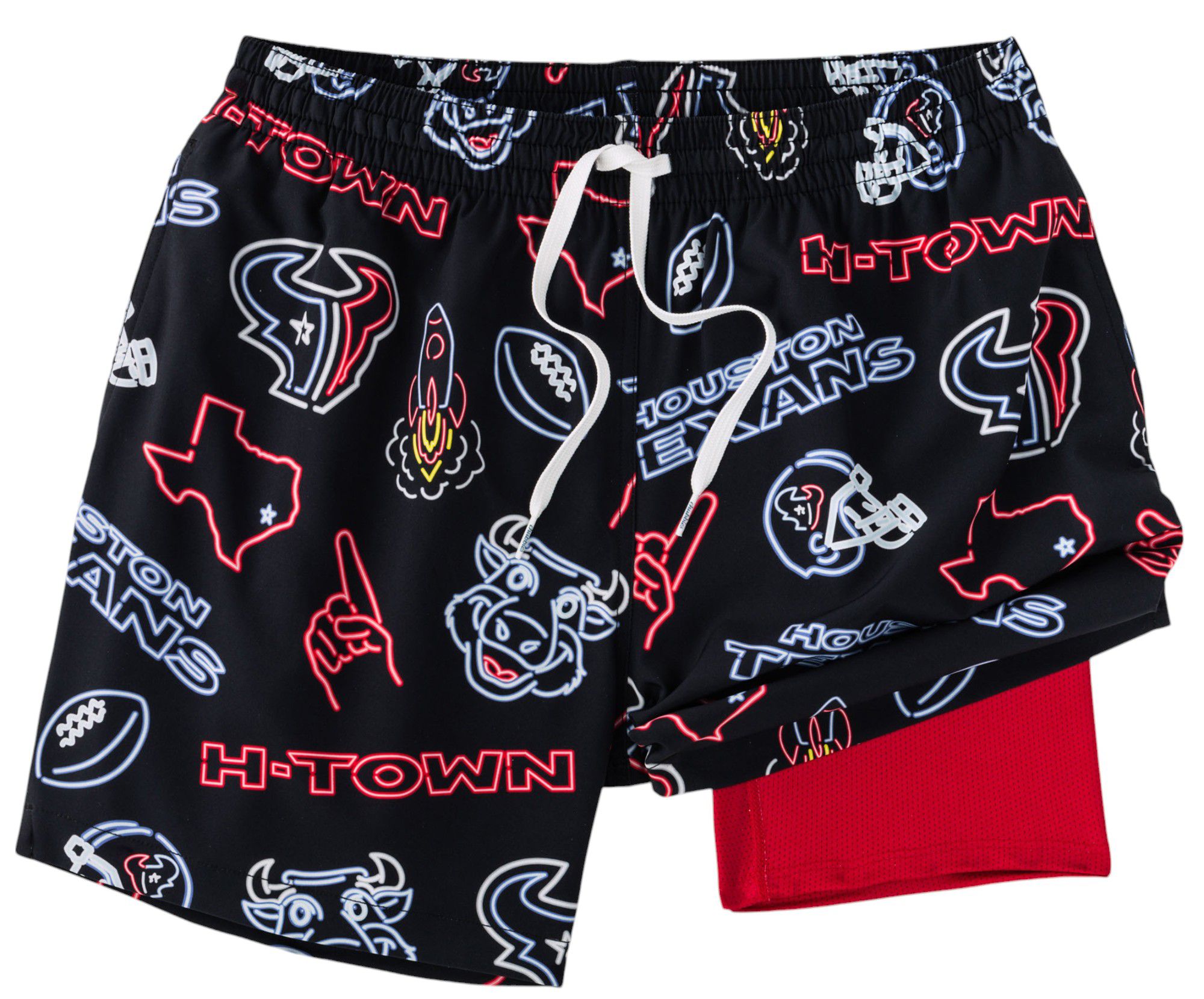 Chubbies Adult Houston Texans Neon Navy 5.5" Lined Swim Trunks