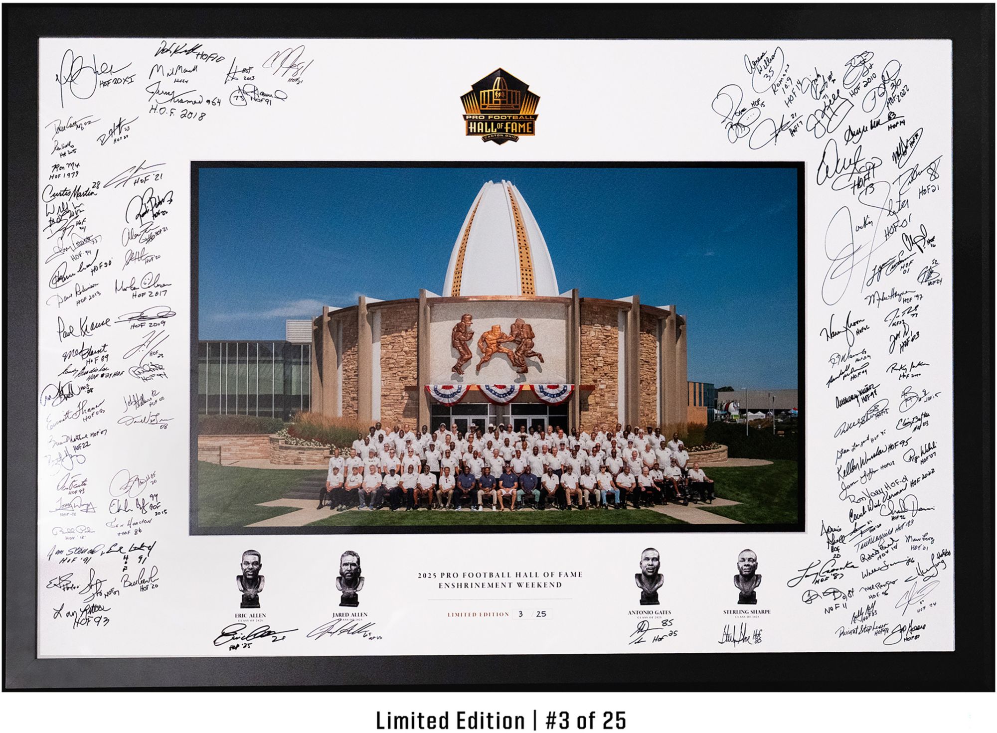 Pro Football Hall of Fame 60”x40” Limited Edition Framed Autograph Collection