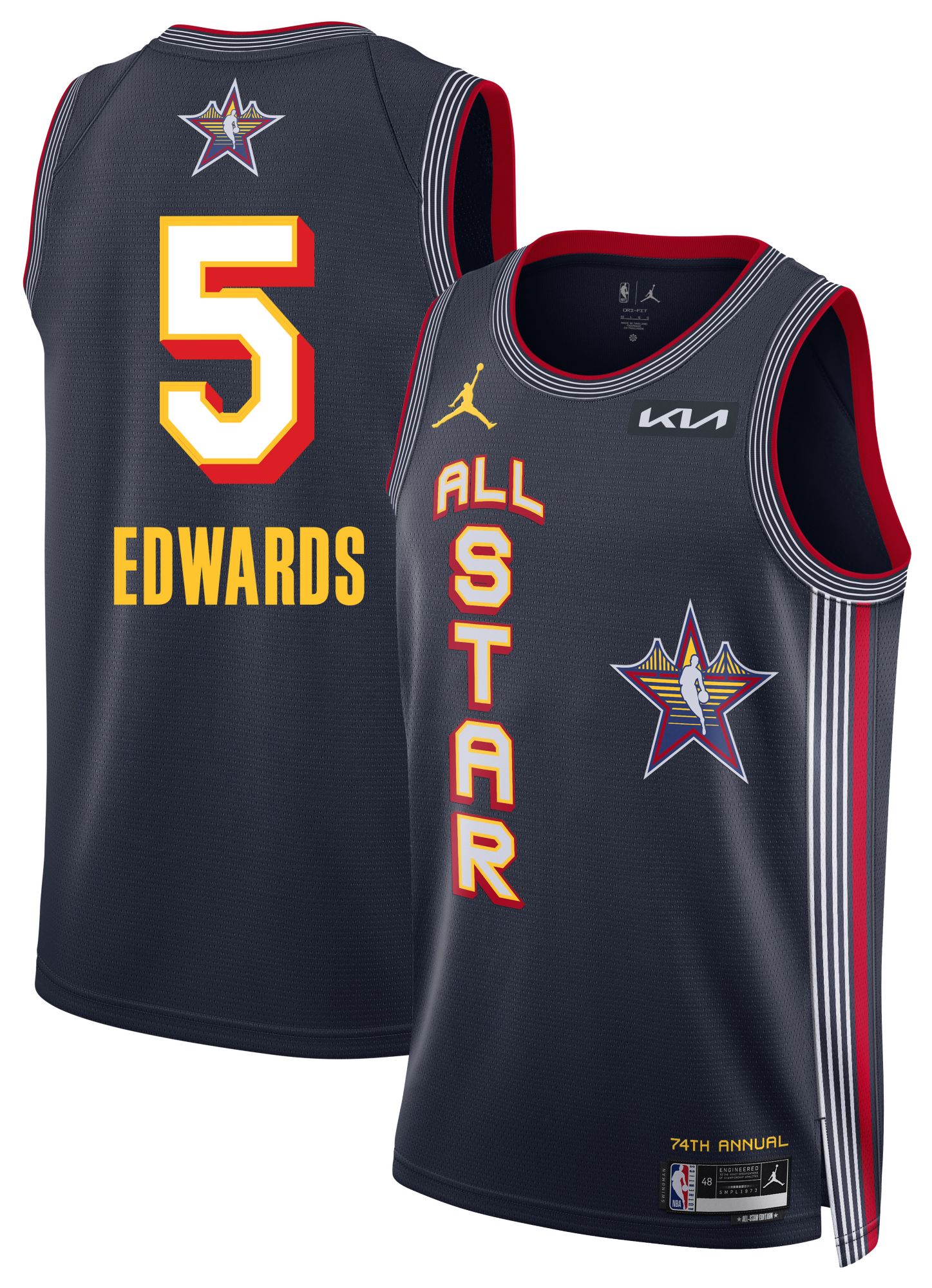 Jordan Adult 2024-25 NBA All-Star Game Minnesota Timberwolves Anthony Edwards #5 Navy Replica Jersey