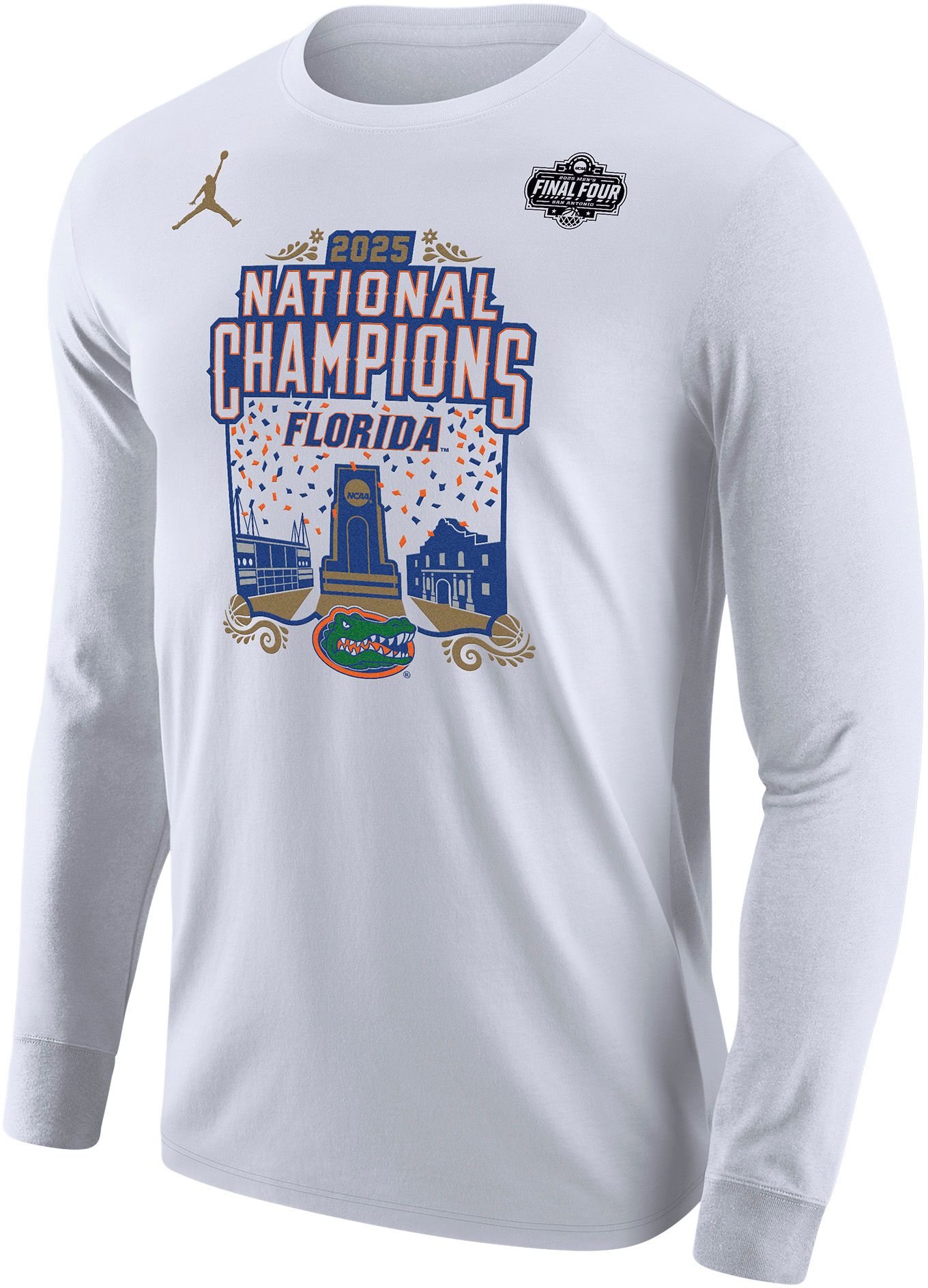 Jordan Adult 2025 Men's Basketball National Champions Florida Gators Expressive Long Sleeve Shirt