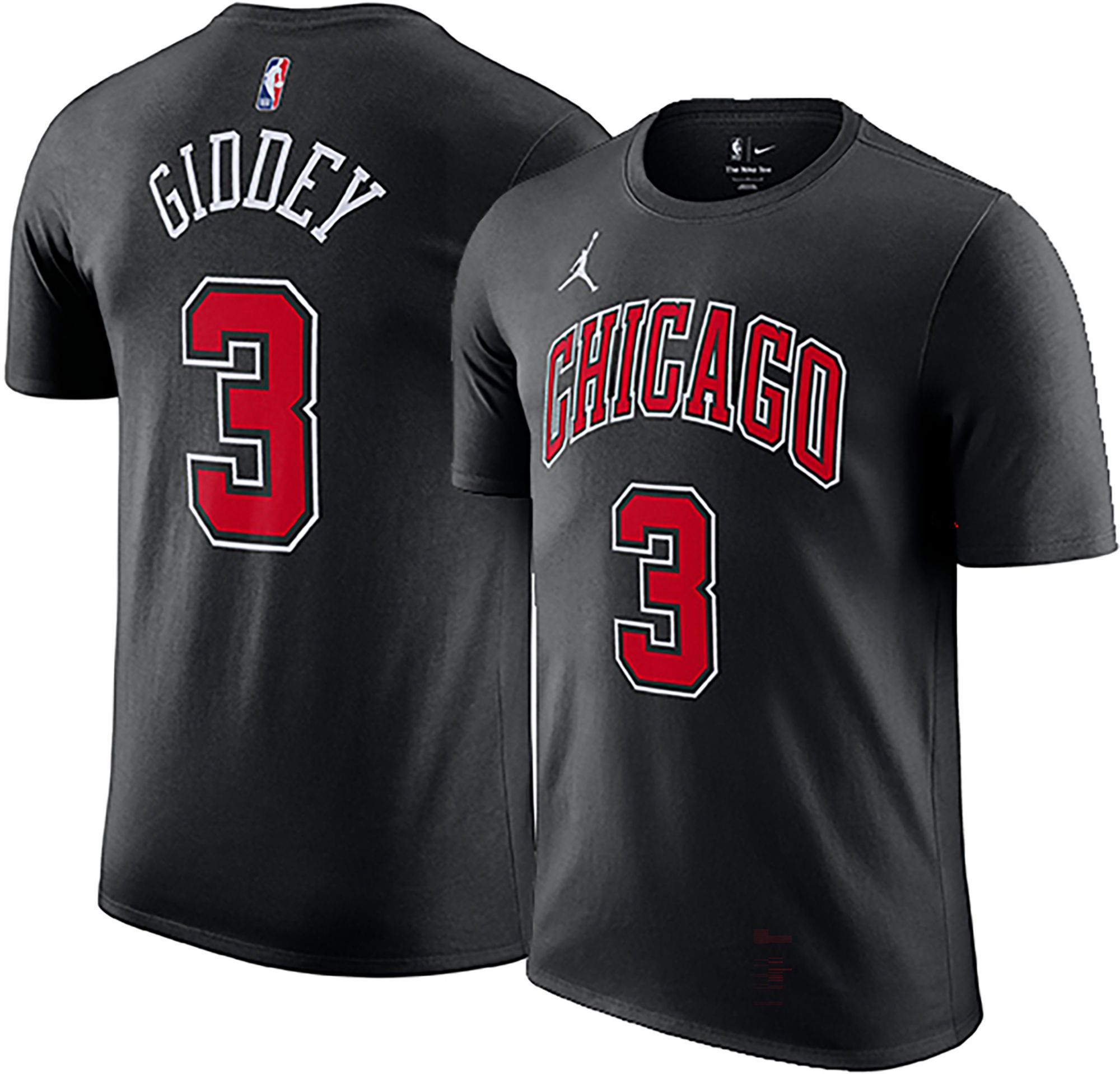 Jordan Men's Chicago Bulls Josh Giddey #3 Black Statement T-Shirt