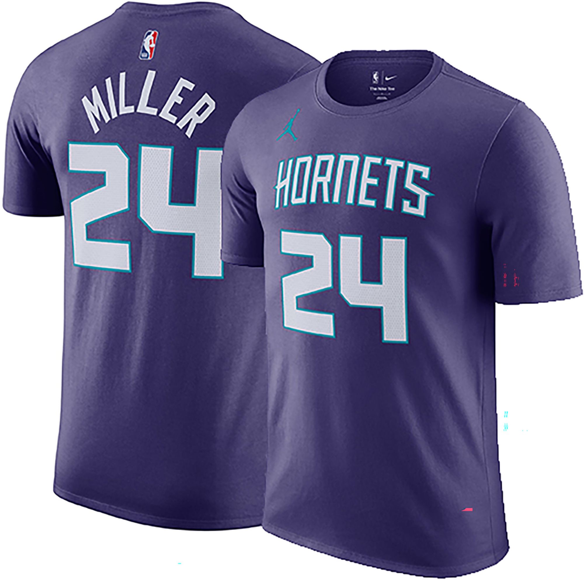 Jordan Men's Charlotte Hornets Brandon Miller #24 Purple T-Shirt