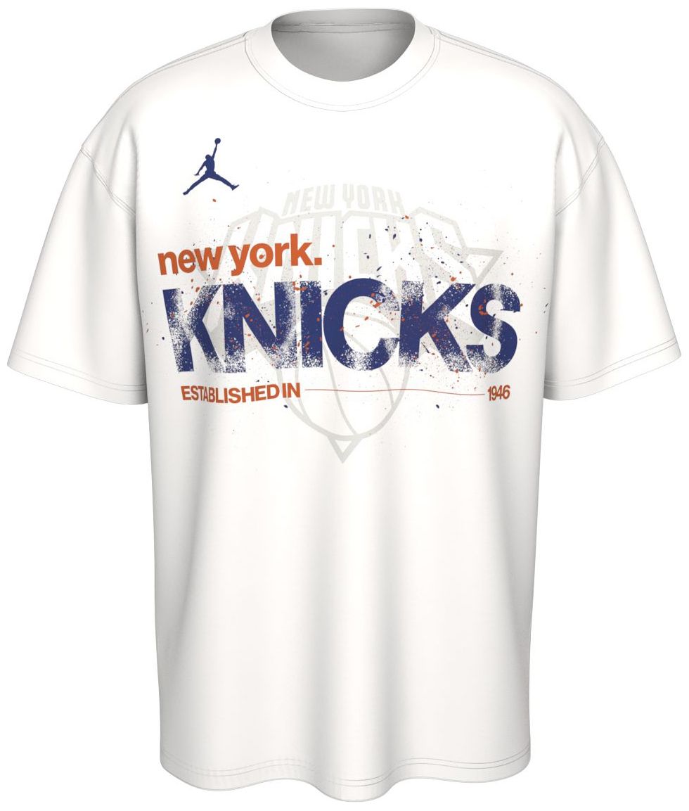 Jordan Men's New York Knicks White Courtside '85 NBA Statement T-Shirt