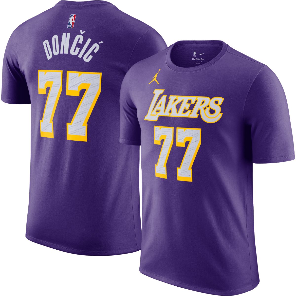 Jordan Adult Los Angeles Lakers Luka Doncic #77 Purple Statement T