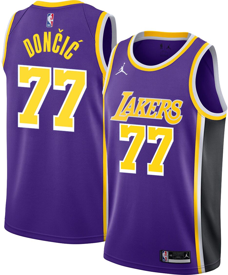 Jordan Adult Los Angeles Lakers Luka Doncic #77 Purple Swingman Statement Jersey