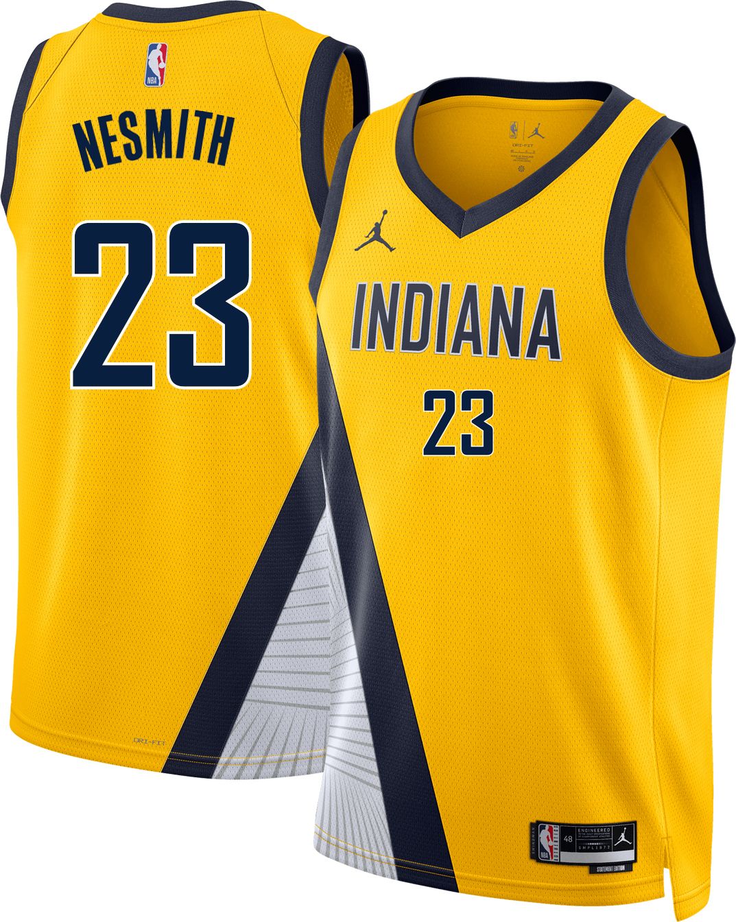 Jordan Adult Indiana Pacers Aaron Nesmith #23 Yellow Statement Jersey - Yellow