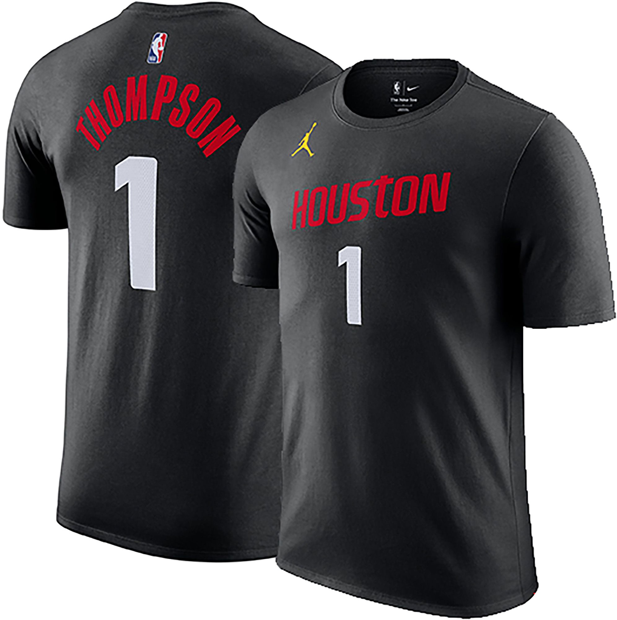 Jordan Men's Houston Rockets Amen Thompson #1 Black Statement T-Shirt