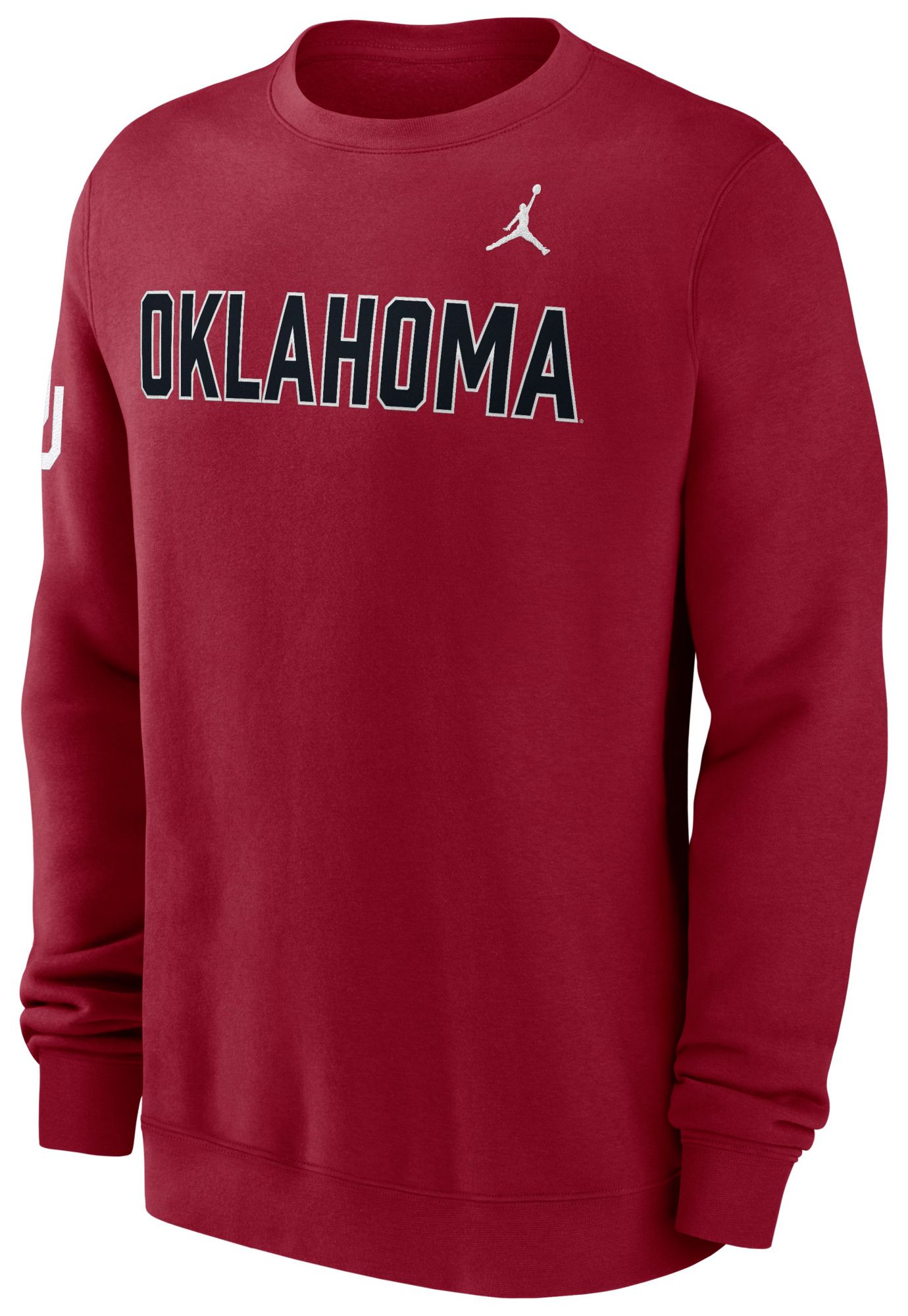 Jordan Men's Oklahoma Sooners Team Crimson Club Fleece Crewneck Sweatshirt