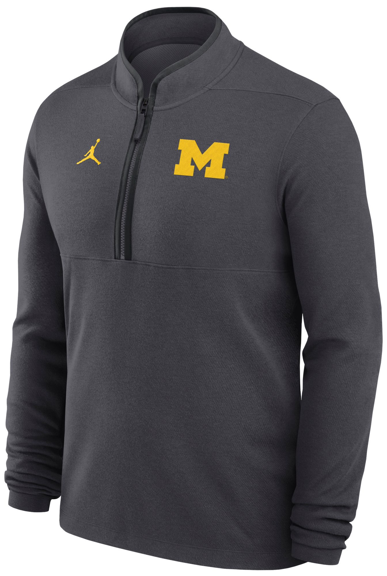 Jordan Men's Michigan Wolverines Anthracite Victory 1/2-Zip Jacket