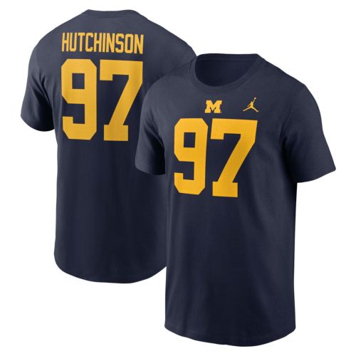 Jordan Men's Michigan Wolverines Tom Brady #10 Navy T-Shirt