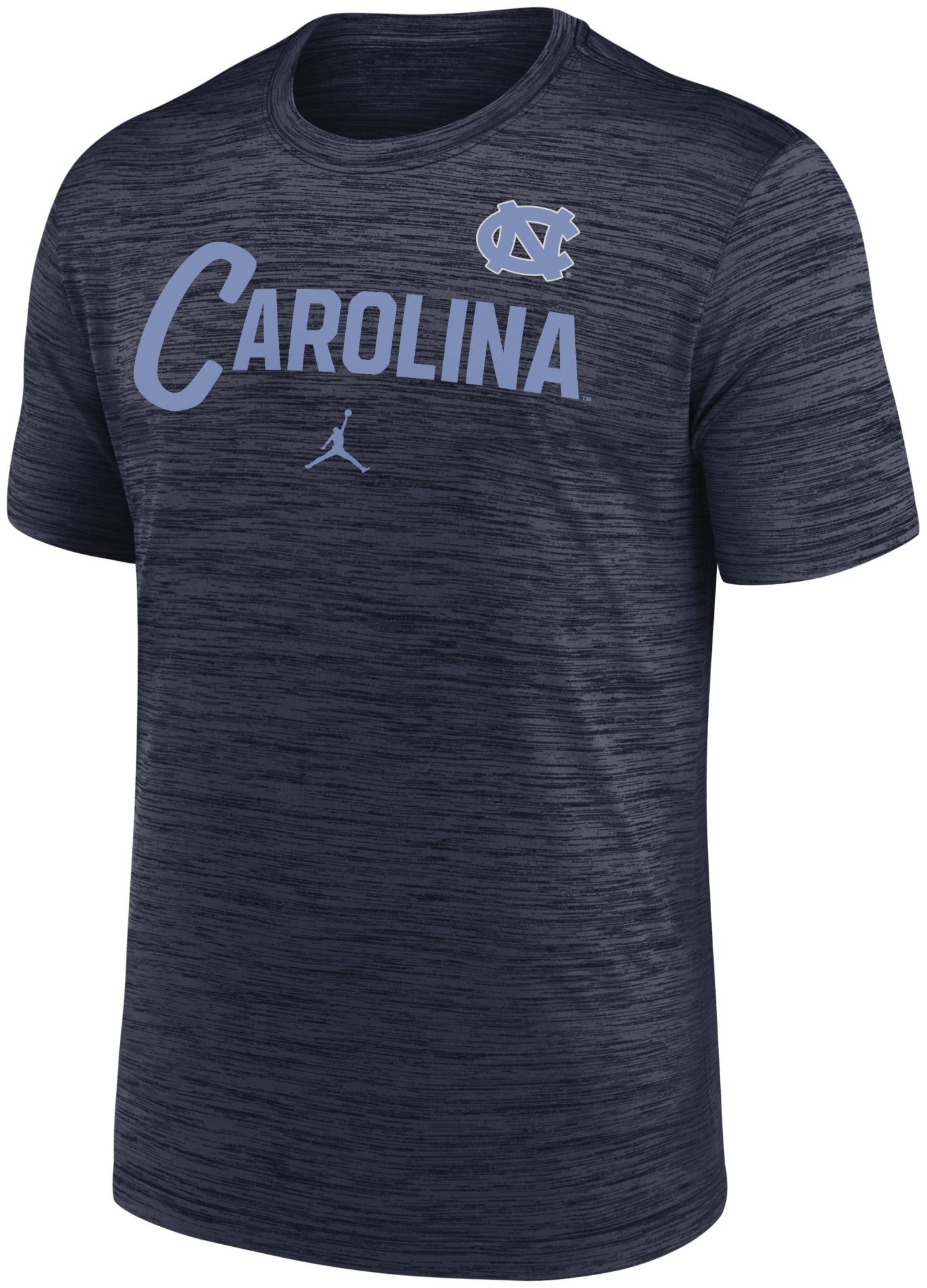 Jordan Men's North Carolina Tar Heels College Navy Script Heathered Legend T-Shirt