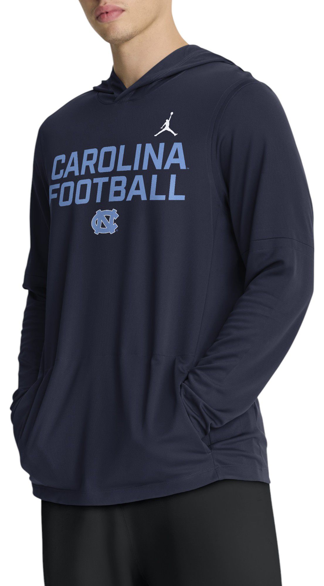 Jordan Men's North Carolina Tar Heels Navy Dri-FIT Long Sleeve Hoodie T-Shirt