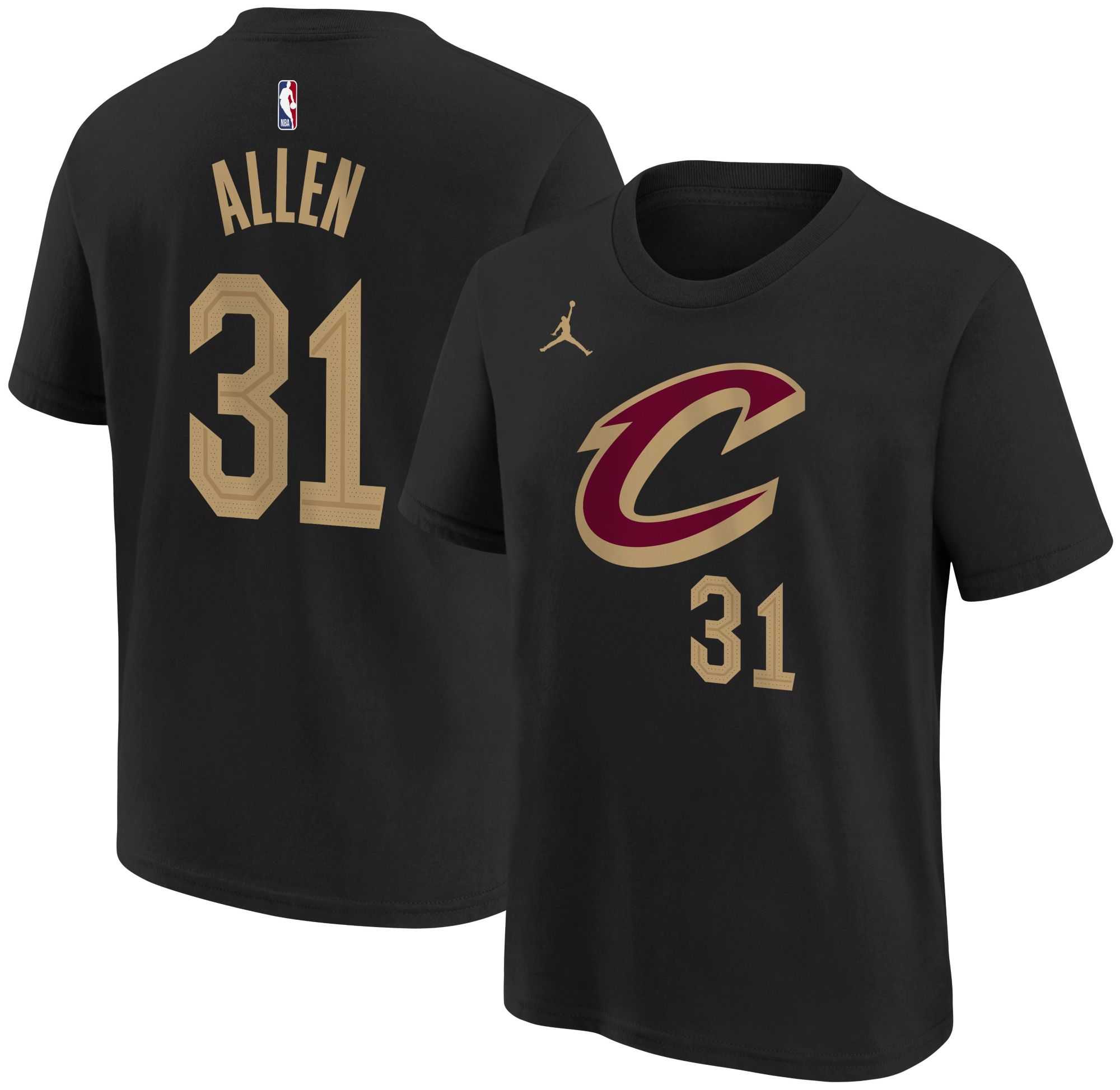 Jordan Youth Cleveland Cavaliers Jarrett Allen #31 Black T-Shirt