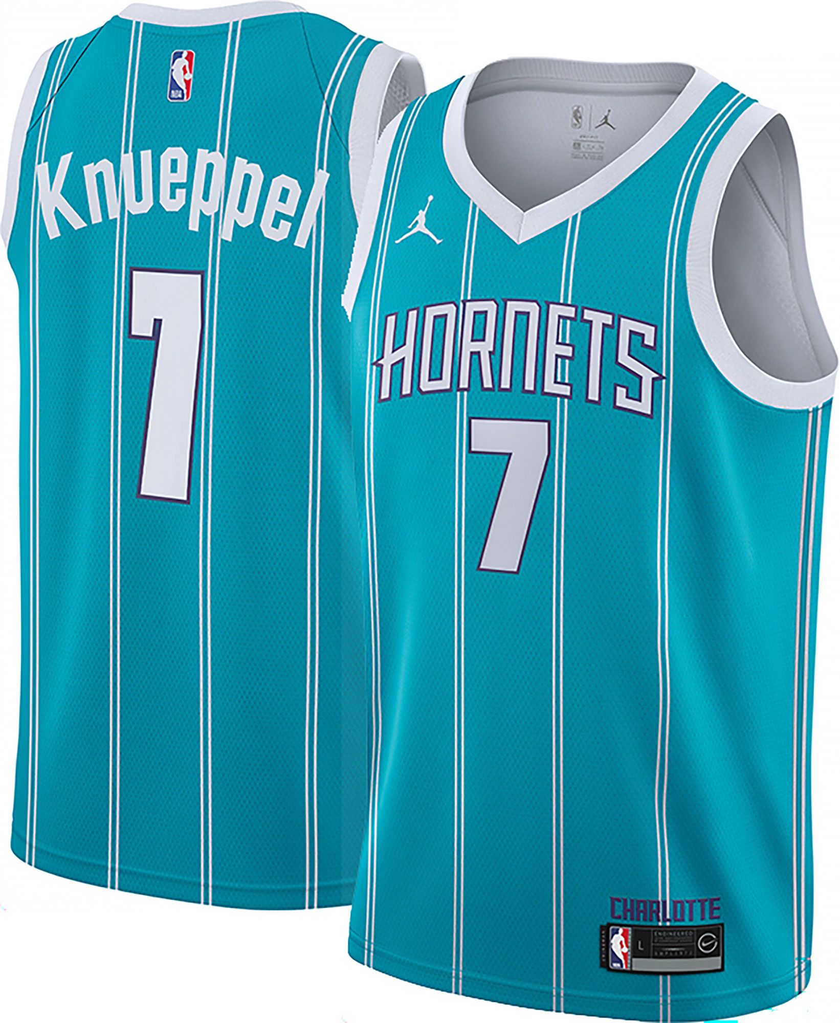 Jordan Youth Charlotte Hornets Kon Knueppel #7 Teal Icon Edition 2023-24 Replica Jersey
