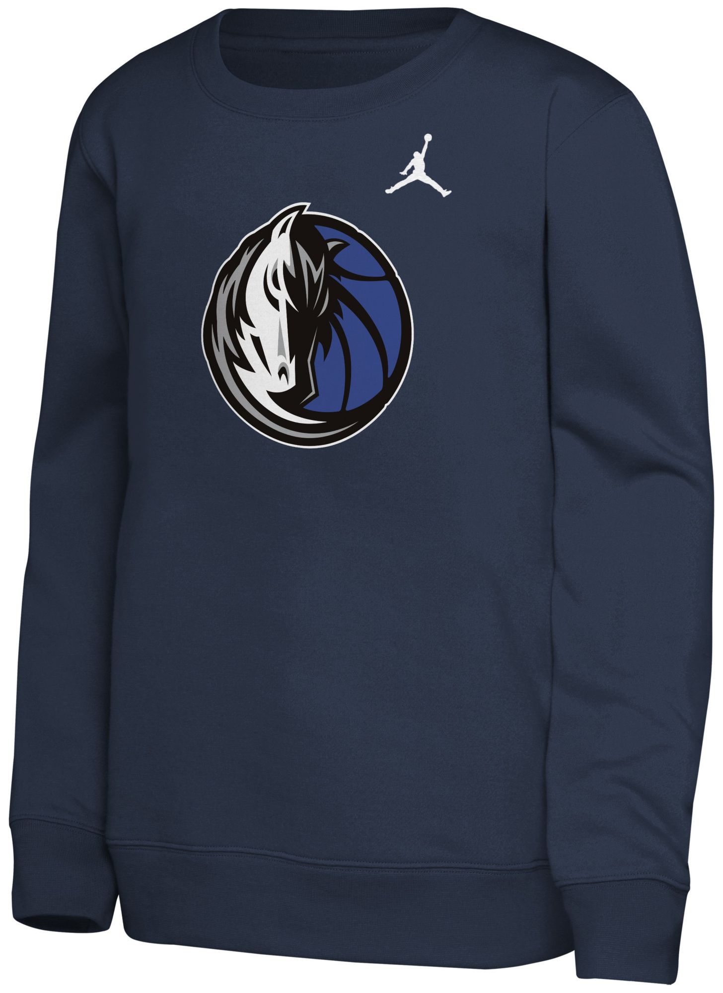Jordan Youth Dallas Mavericks Navy Statement Logo Crewneck Sweatshirt