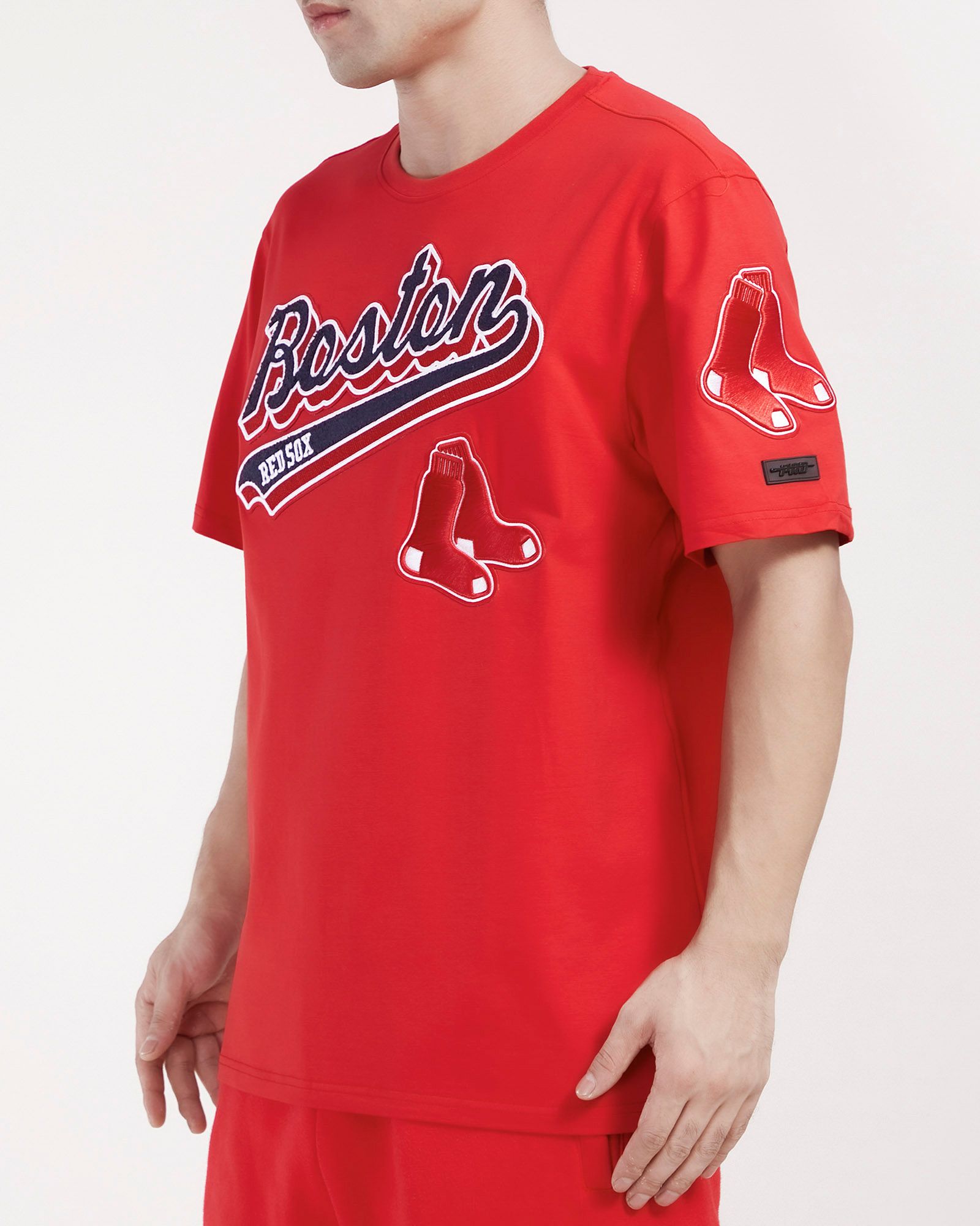 Pro Standard Men's Boston Red Sox Red Script Tail Single Jersey T-Shirt