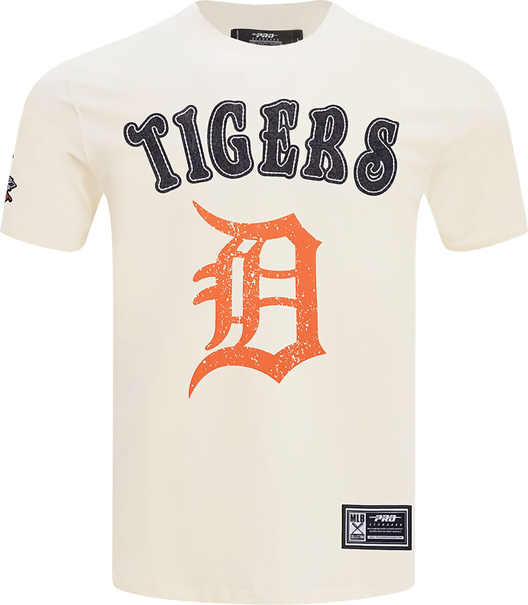 Pro Standard Men's Detroit Tigers Cream Rebel Athletics Stacked Logo Short Sleeve T-Shirt