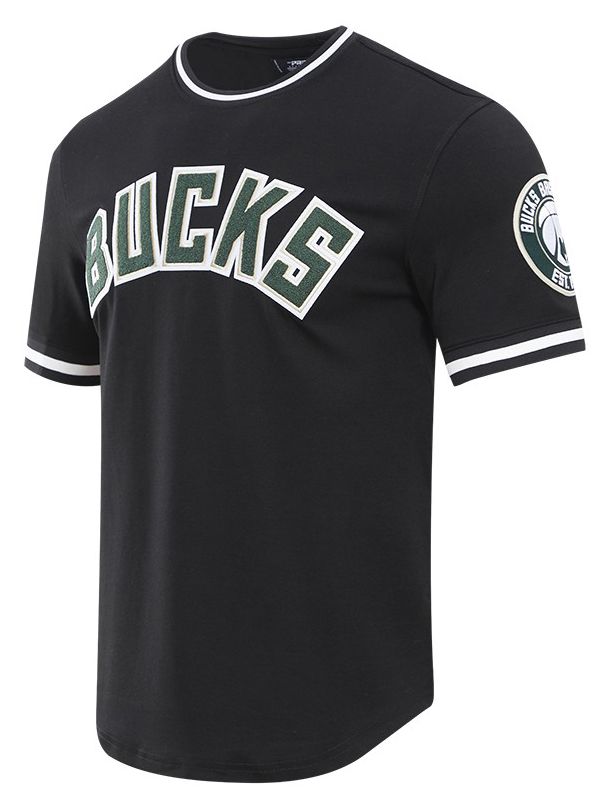 Pro Standard Men's Milwaukee Bucks Black Classic Chenille T-Shirt