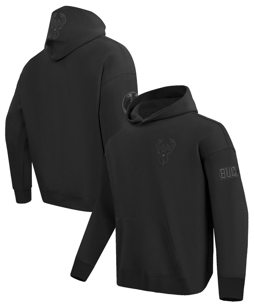 Pro Standard Men's Milwaukee Bucks Black Neutral Drop Shoulder Fleece Hoodie
