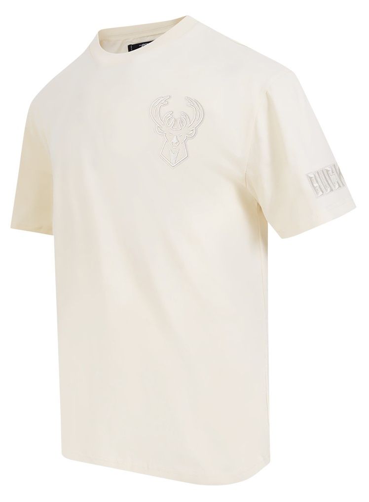 Pro Standard Men's Milwaukee Bucks Off White Neutral Drop Shoulder Short Sleeve T-Shirt