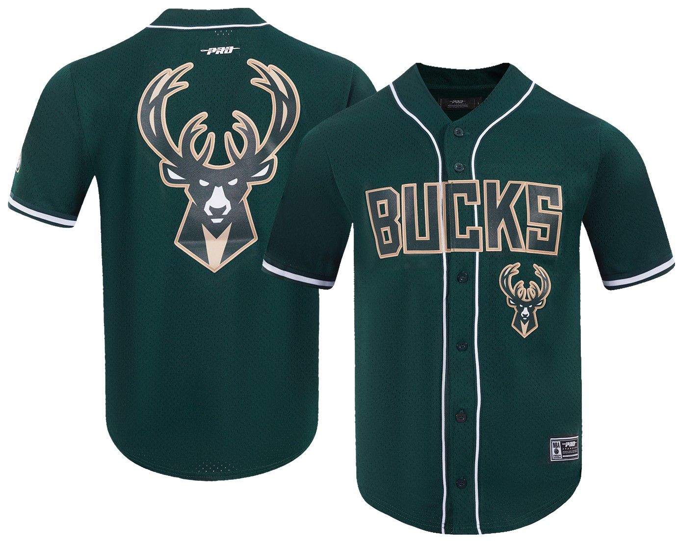 Pro Standard Men's Milwaukee Bucks Green Classic Mesh Button Down Shirt