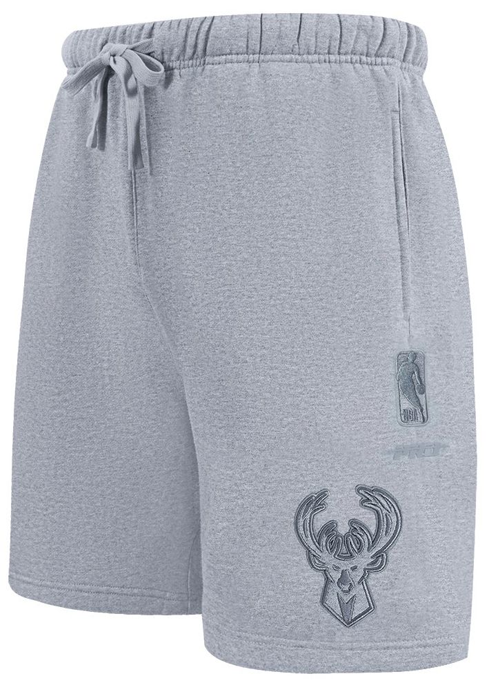 Pro Standard Men's Milwaukee Bucks Gray Neutral Fleece Shorts