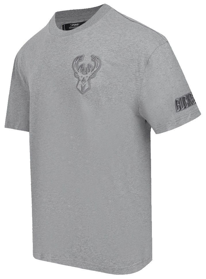 Pro Standard Men's Milwaukee Bucks Gray Neutral Drop Shoulder Short Sleeve T-Shirt