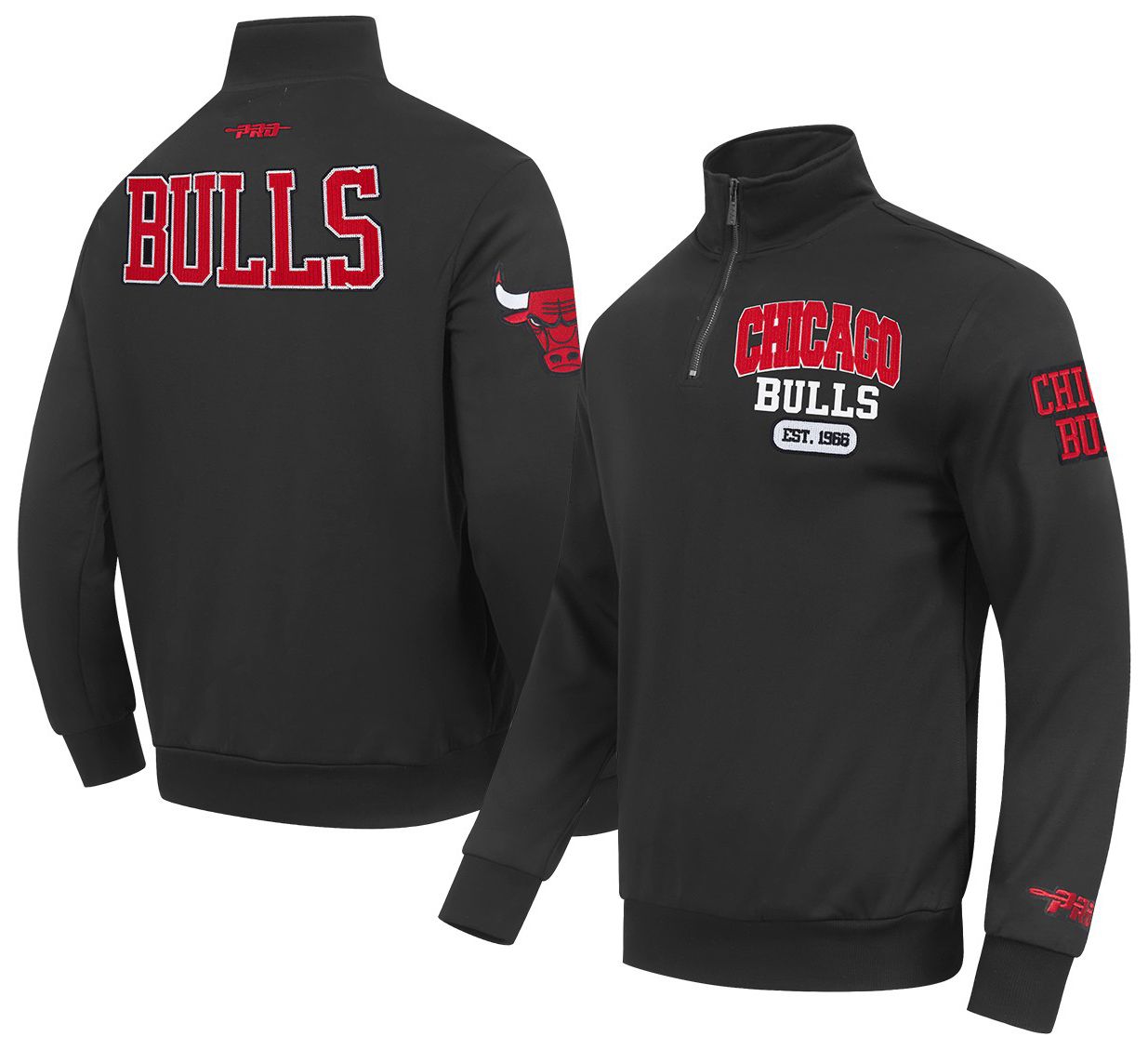 Pro Standard Men's Chicago Bulls Black Arch 1/4 Zip Pullover