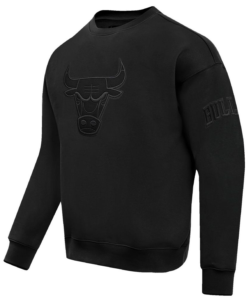 Pro Standard Men's Chicago Bulls Black Neutral Drop Shoulder Fleece Crewneck Sweatshirt