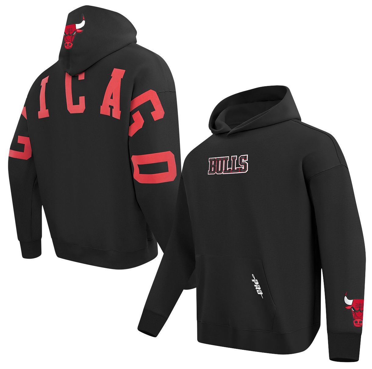 Pro Standard Men's Chicago Bulls Black Wingspan Drop Shoulder Hoodie