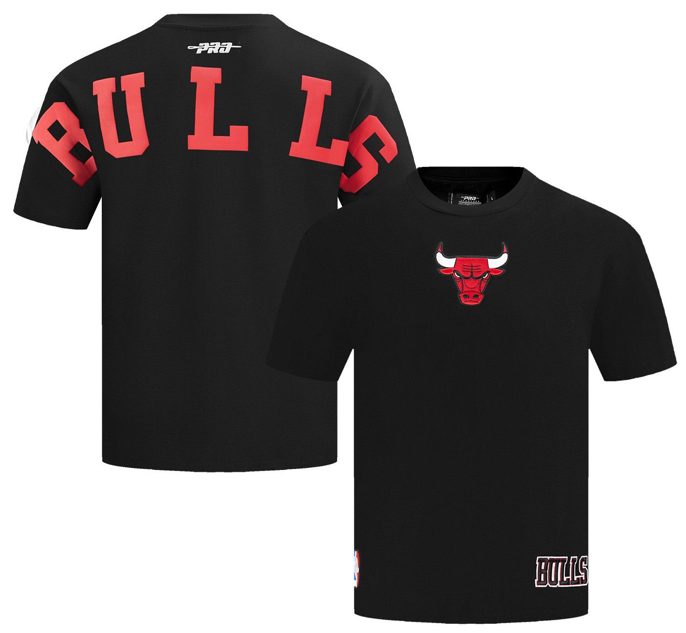 Pro Standard Men's Chicago Bulls Black Wingspan Drop Shoulder Short Sleeve T-Shirt