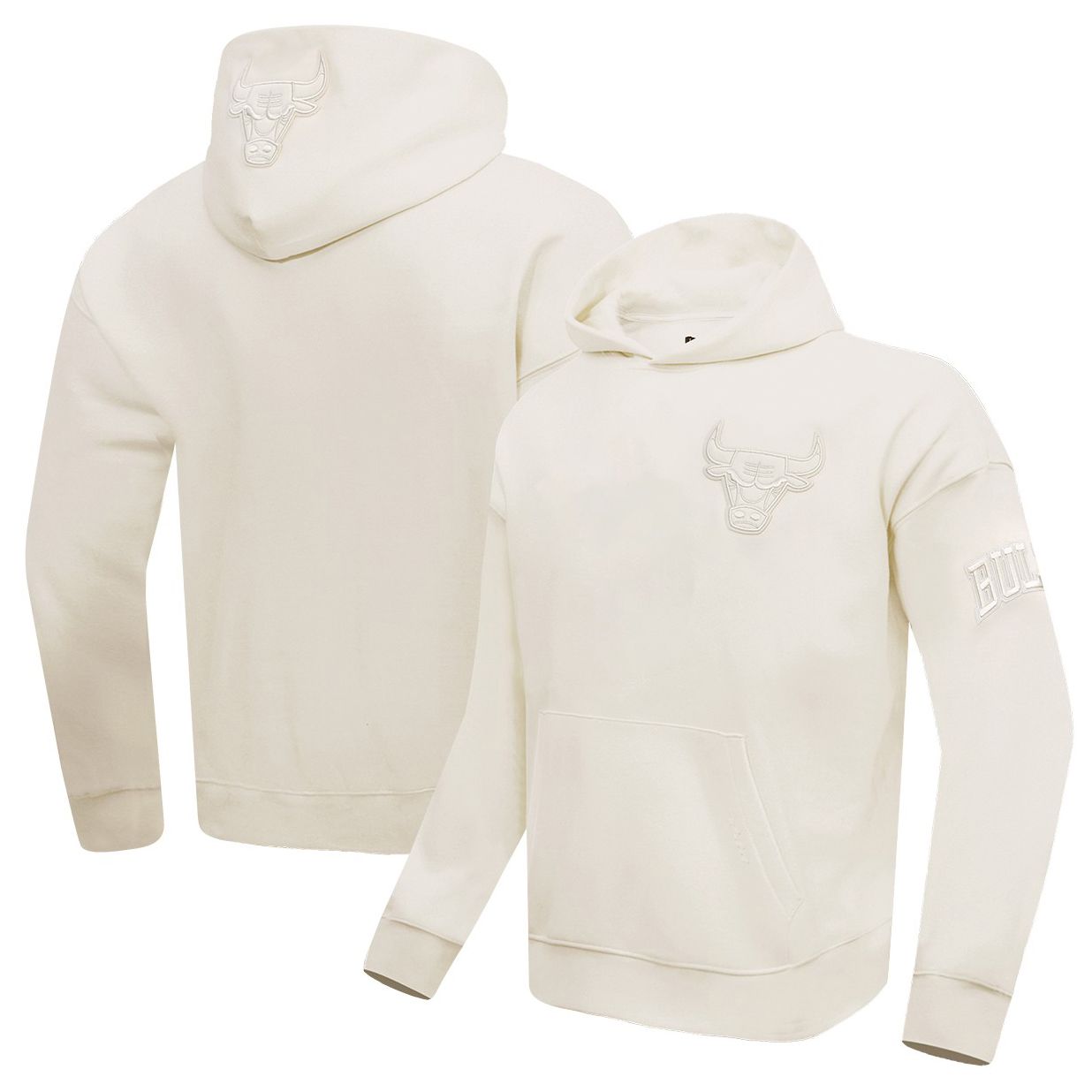 Pro Standard Men's Chicago Bulls Off White Neutral Drop Shoulder Fleece Hoodie