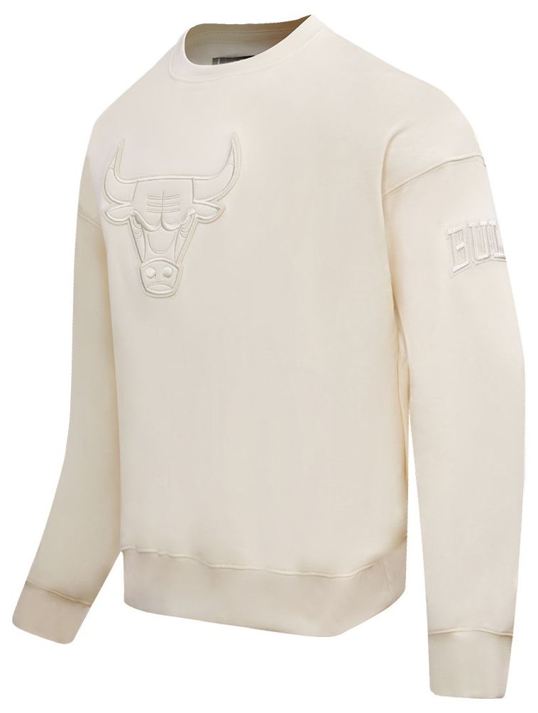 Pro Standard Men's Chicago Bulls Off White Neutral Drop Shoulder Fleece Crewneck Sweatshirt