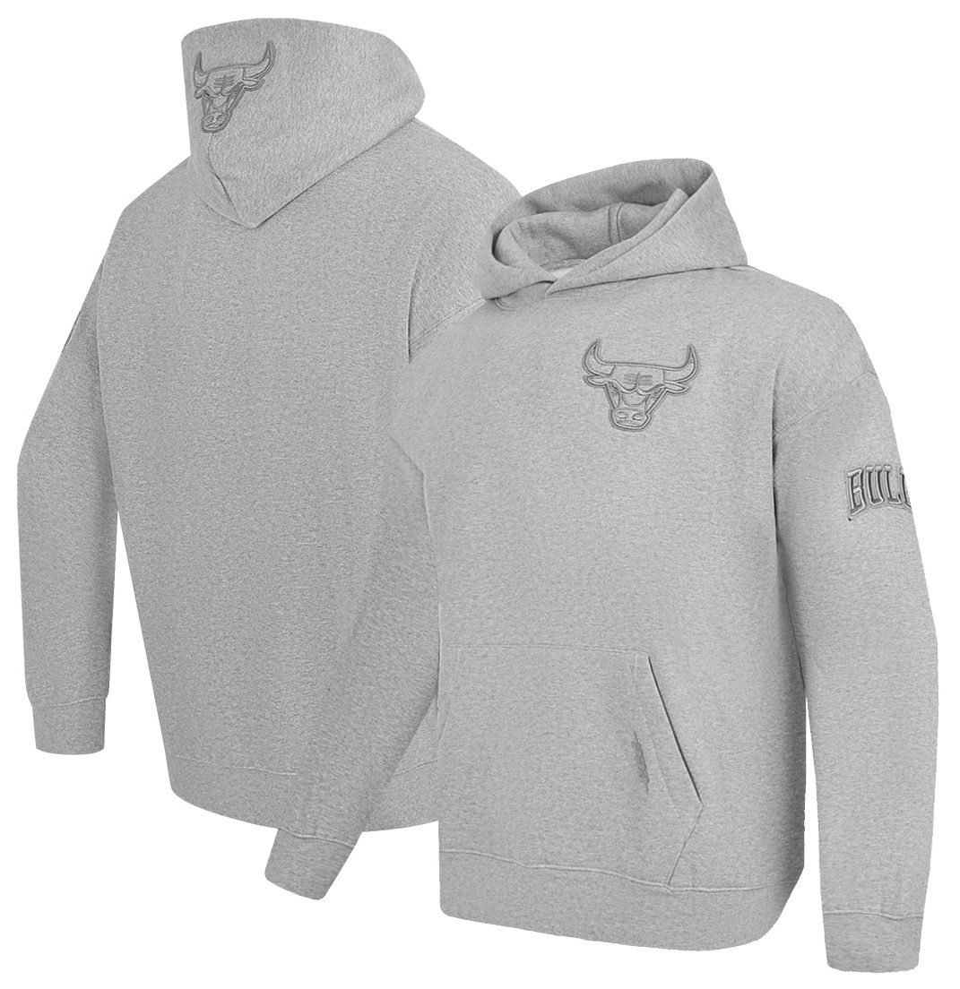 Pro Standard Men's Chicago Bulls Grey Neutral Drop Shoulder Fleece Hoodie