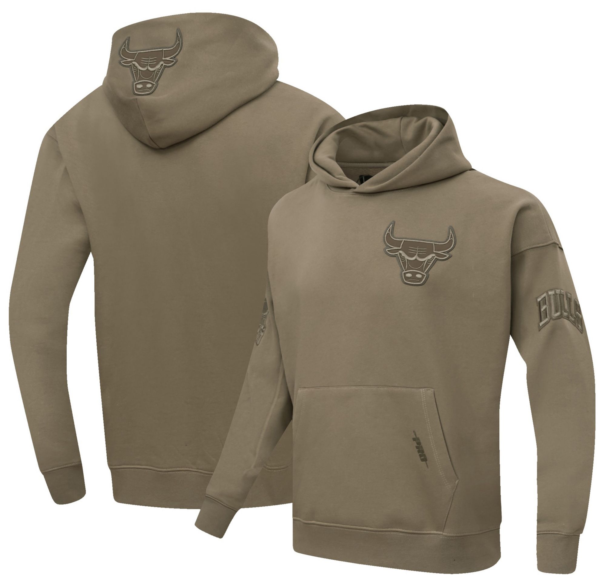 Pro Standard Men's Chicago Bulls Taupe Neutral Drop Shoulder Fleece Hoodie