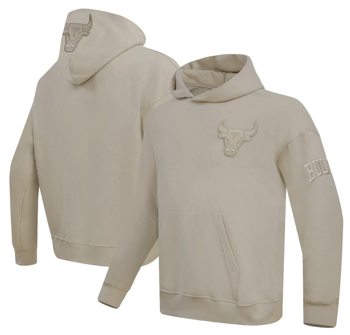 Pro Standard Men's Chicago Bulls Taupe Neutral Drop Shoulder Fleece Hoodie